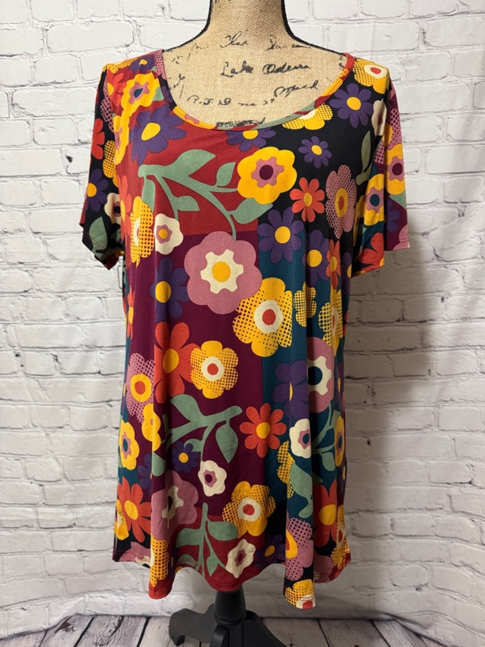 LuLaRoe Floral Tunic in Purple, Yellow, Green, Red, Pink